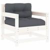 VidaXL Chaises de jardin et coussins lot de 2 blanc bois de pin massif, chaise longue, chaise d'extérieur, siège 825563