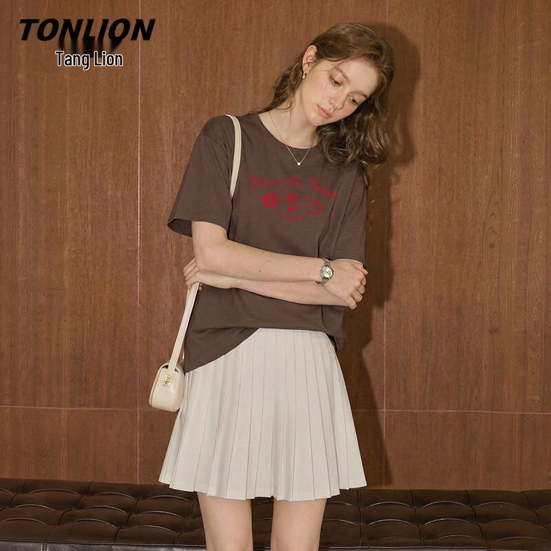 TonLion Women s Pure Cotton Loose Fit Graphic T-Shirt 2XL