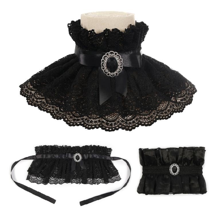 Medieval Colonial Chokers Ruffle Lace Neck Collar Detachable Collar Necklace