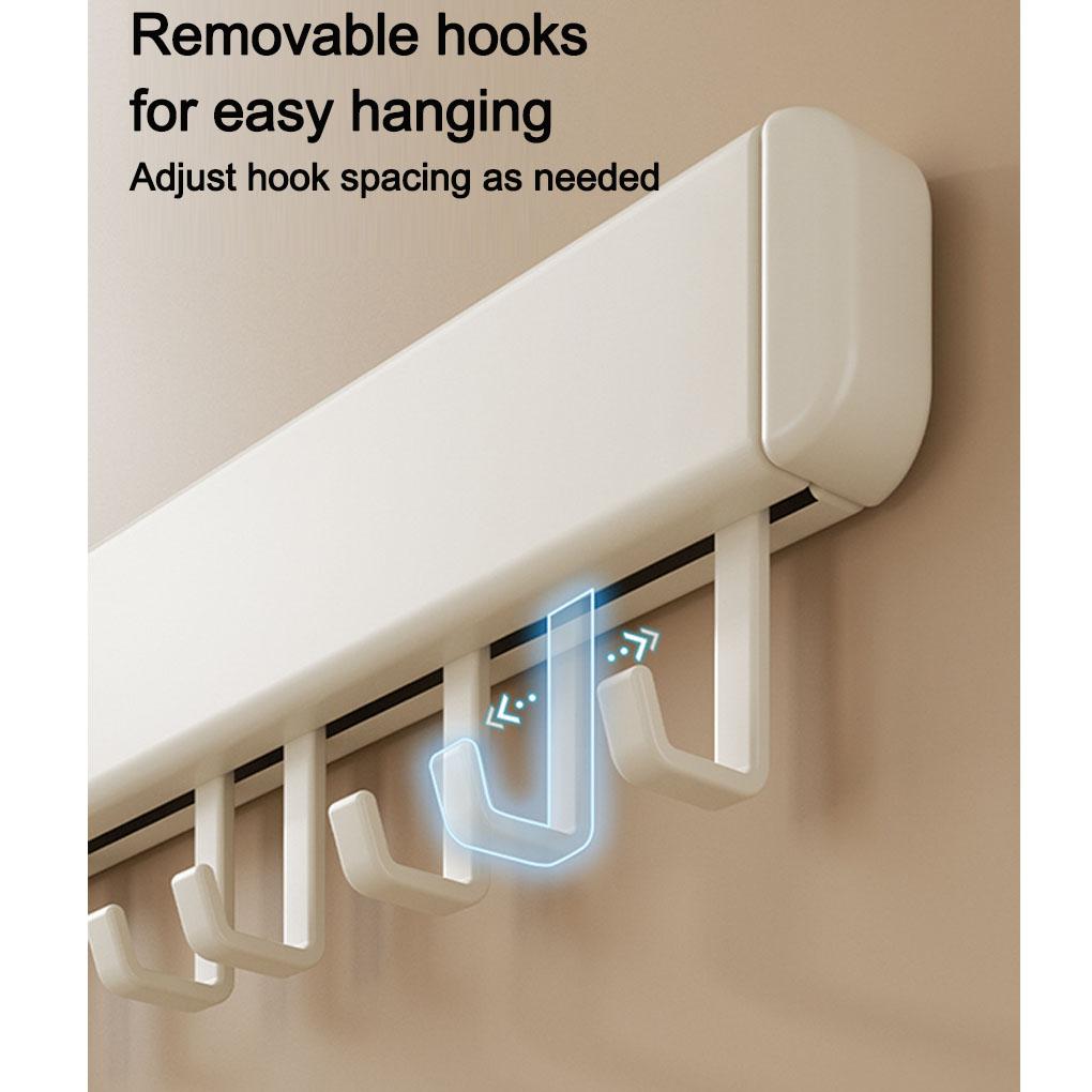 Aluminum Wall Mounted Storage Rack For Kitchen Spoon Shovel Hanging Rod Row Hook Storage Rack Etc.