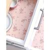 1 Roll Non-Slip Pad, Waterproof Cabinet Liner, Non-Adhesive Japanese Style Pink Rose Print Drawer Mat