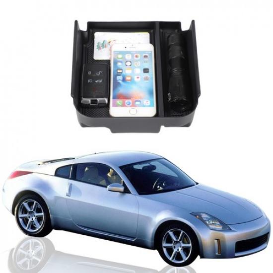 Black ABS Center Console Armrest Storage Box For Nissan 350Z Z33 2003-2006