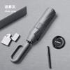 New 10-bone Vinyl Sunscreen Automatic Double Keel Ring Buckle Handle Three-fold Umbrella Fixed Umbrella