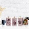 Stylish Iron Kitchen Canisters Portable Accessory for Countertop Storage of Coffee and Sugar with Dustproof Wood Lids