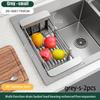 Stainless steel drainage rack retractable kitchen storage rack sink fruit and vegetable basket  household dishwashing rack