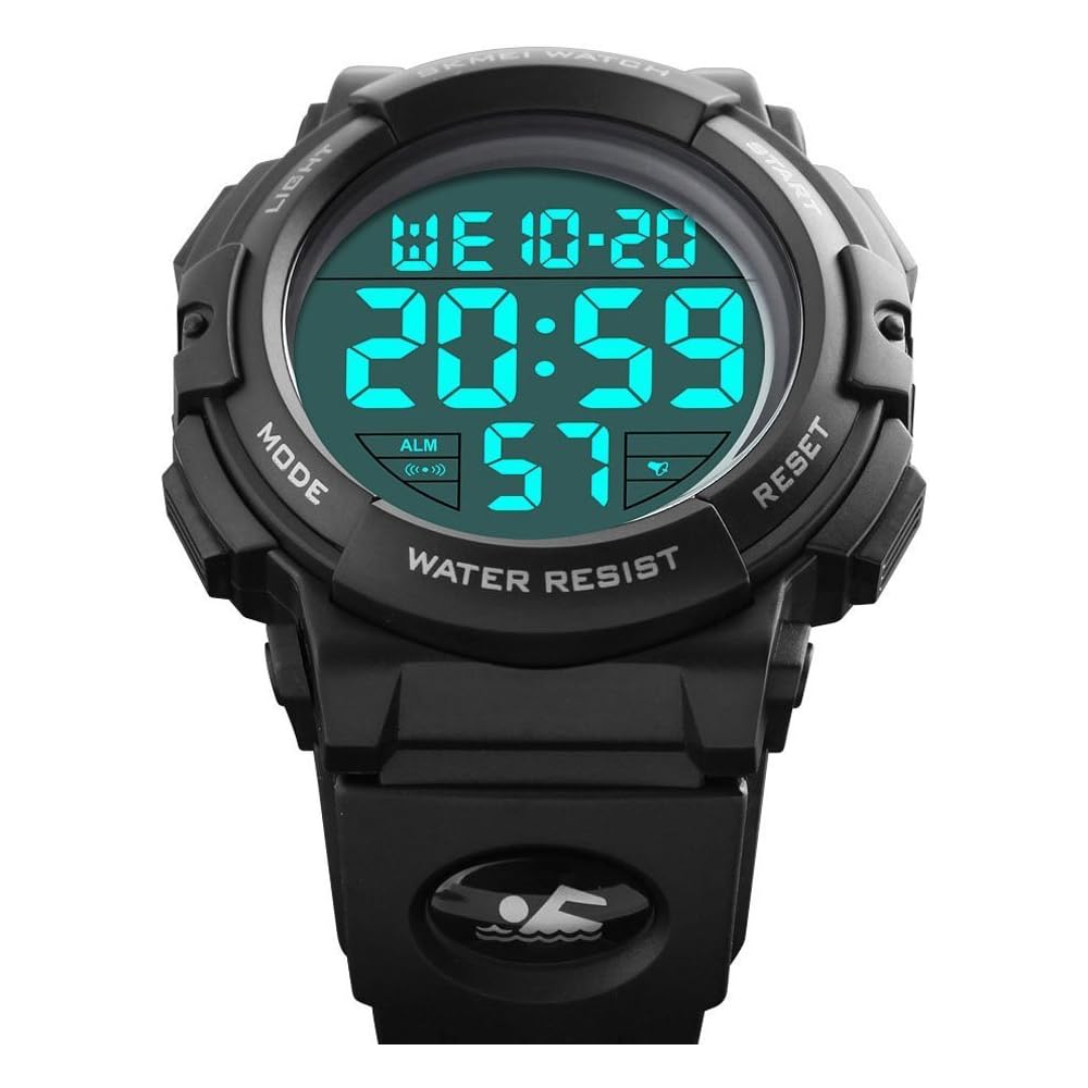 Timever Digital Sports Watch Men's Waterproof LED Alarm Multi-Function Large Display