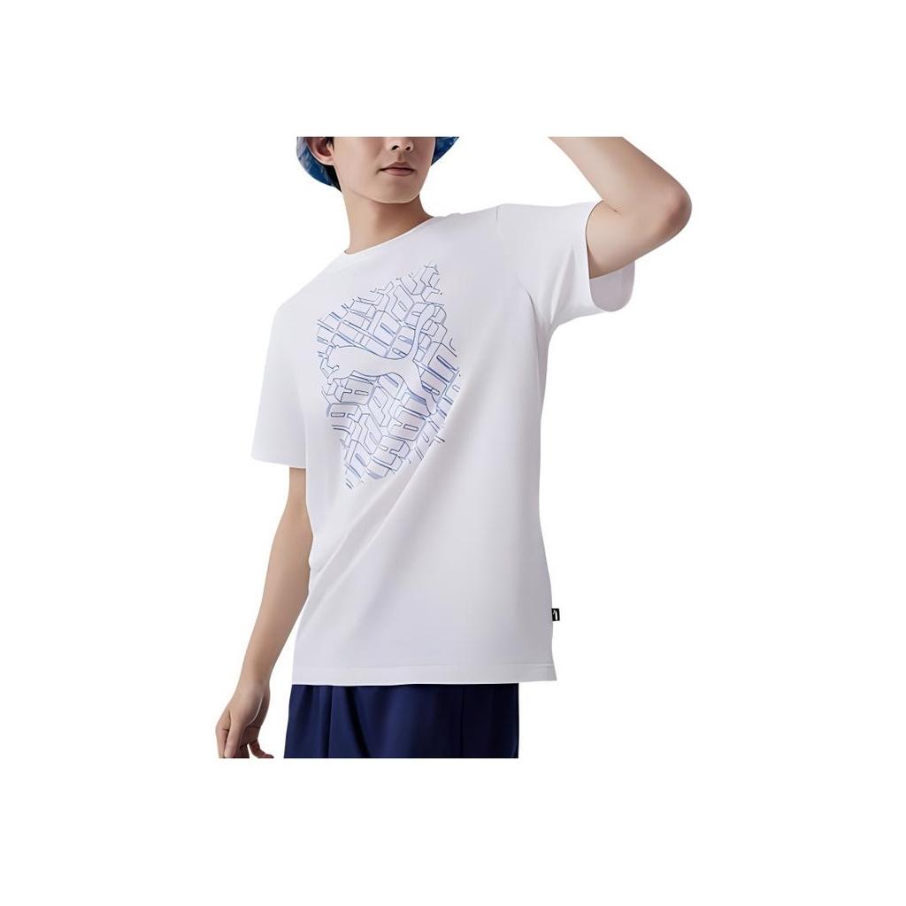 Puma Letter Logo Print Pullover Round Neck Short Sleeve T-Shirt Unisex T-Shirt White 683446-02