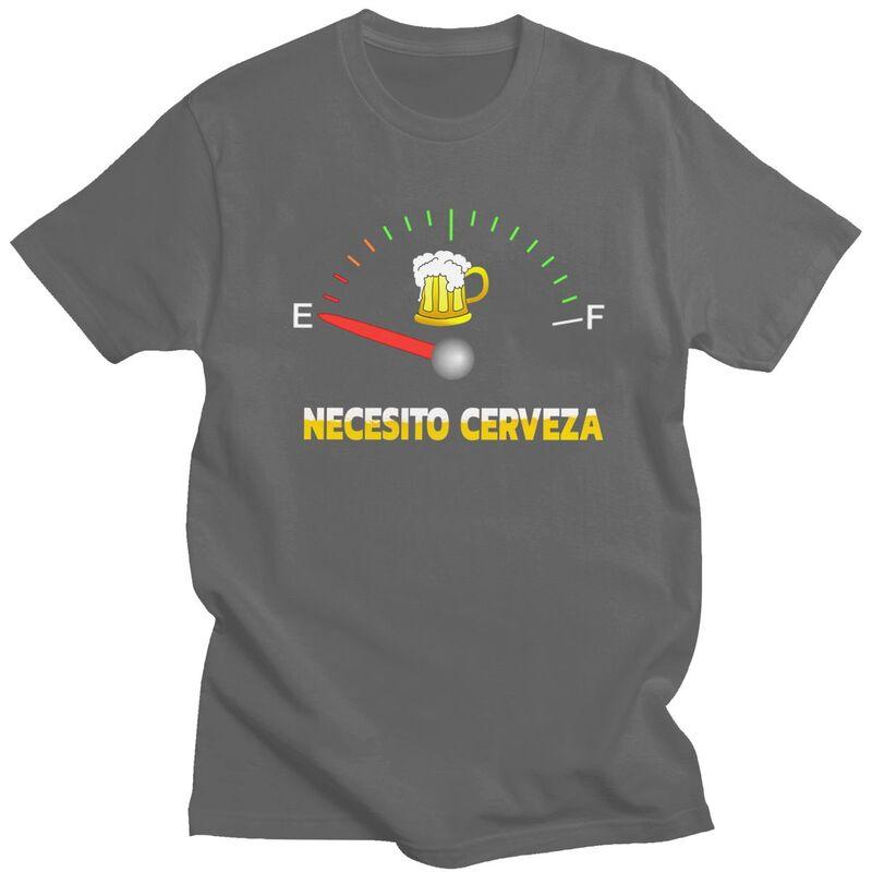 Custom Necesito Cerveza I Need Beer T Shirt Men Short Sleeve Pure Cotton Tshirt Casual Tees Fashion Tshirt