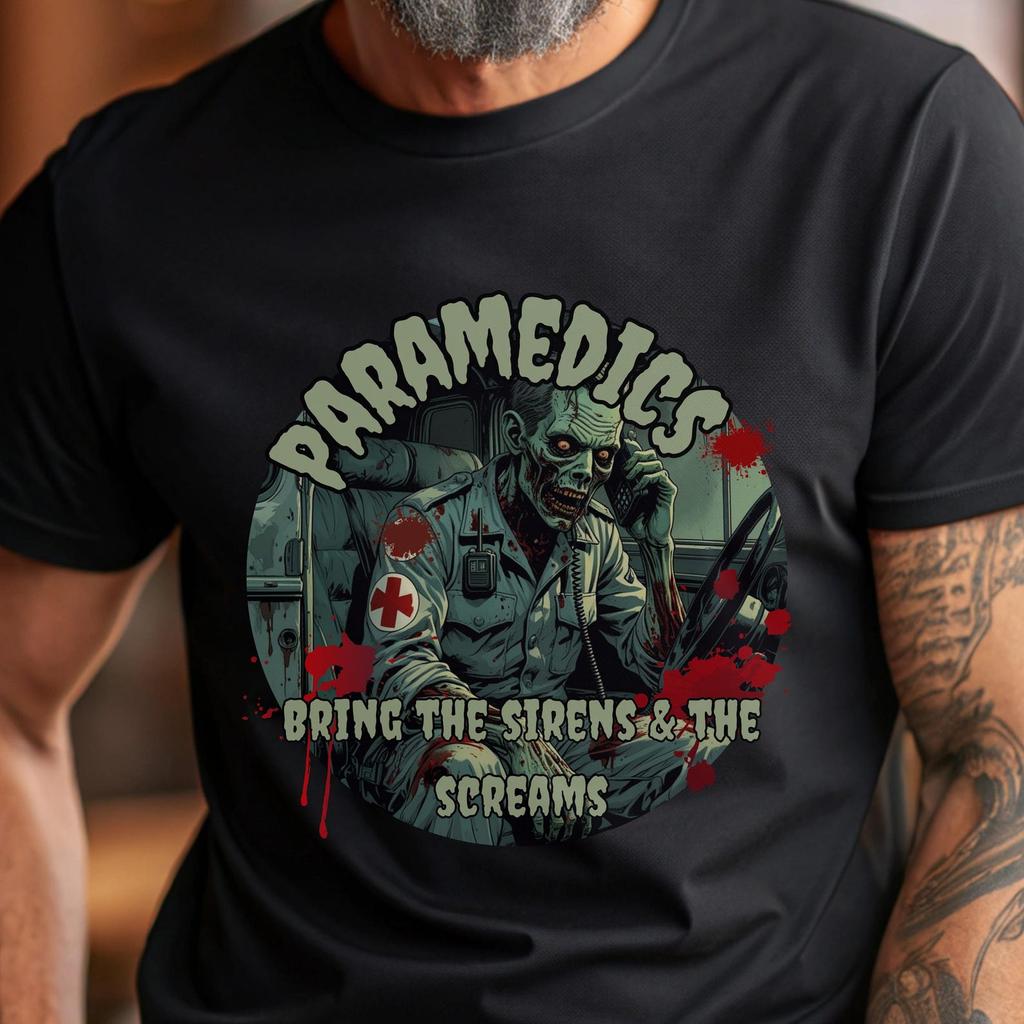 Zombie Paramedic Halloween Tee: Funny EMT, Horror Medic Shirt