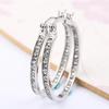Huajie 1 Pair Full Paved Inlaid Brilliant Zircon Circle Women's Hoop Earrings Delicate Classic Party New  Trend Tide