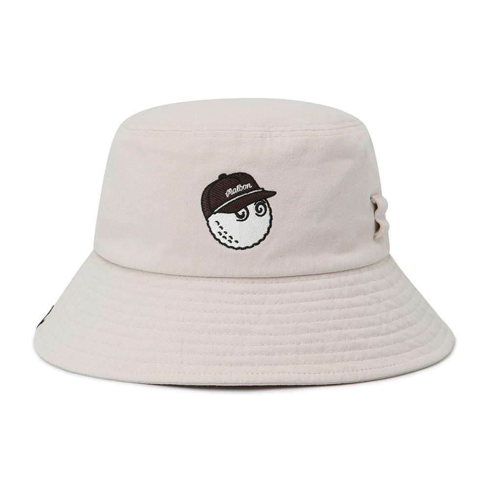 MALBON GOLF New Basic Logo Bucket Hat Beige