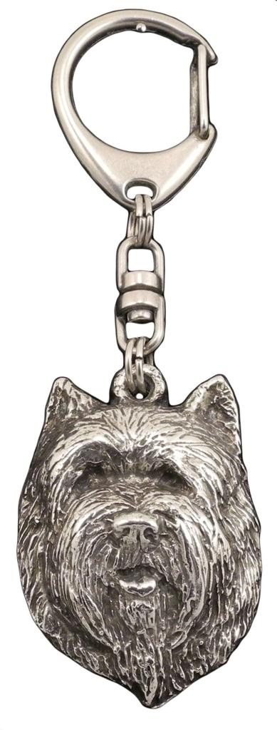 Cairn Terrier II - Silver-plated key ring with a dog in a gift box, handbag decoration, backpack pendant by Art-Dog brand