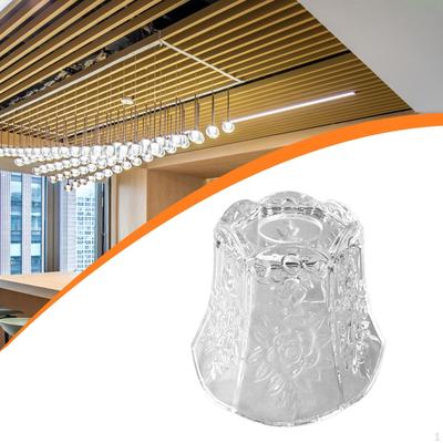 Glass Lampshade 12cm Height Decor Home Carved Pendant Light Decorative Lamp Cover for