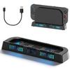 Switch 2 Dock-Kühlbasis mit 2 einstellbaren Geschwindigkeiten, RGB-Licht und USB-Anschlüssen, Wärmeableitungsbasis für Switch 2 Konsole