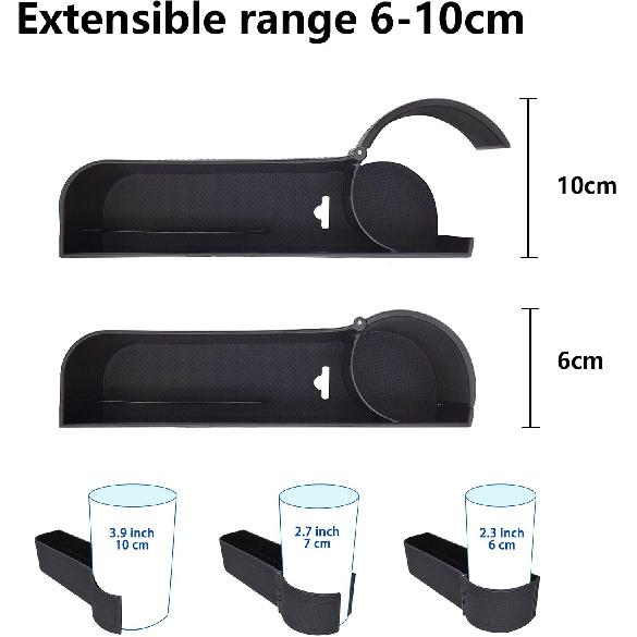Car Seat Gap Filler Organizer,Multifunctional Car Seat Organizer,Adjustable Cup Holder Car Console Side Storage Box Holders Phone, Sunglasses,Car