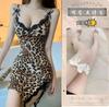 Sexy lingerie leopard print suspender nightgown passion seduction lace bed flirting suit flirting lingerie