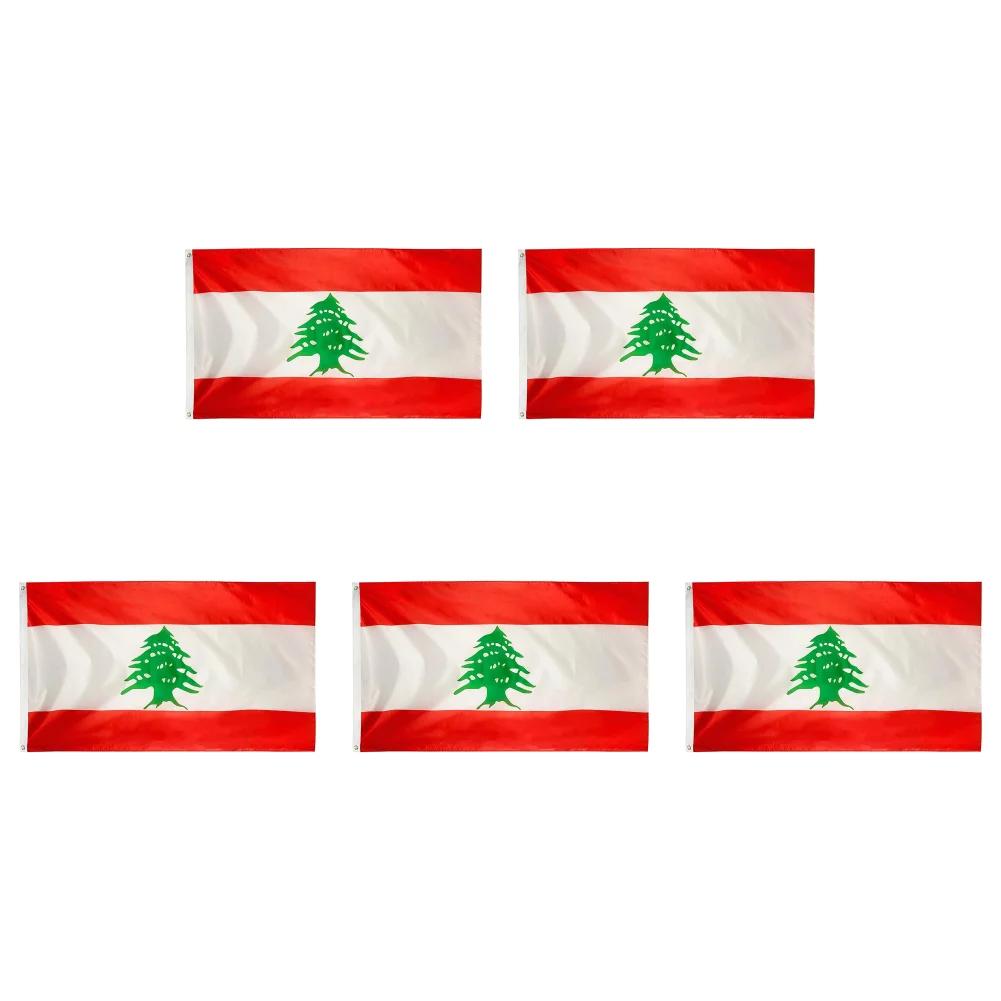 1-10 ks Dekorativní vlajka Libanon Světové vlajky zemí Polyester Vlajka Libanonské republiky Vnitřní Venkovní 90x150cm Vlajka k zavěšení