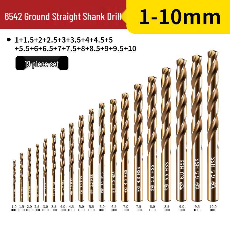 Tiangong Cobalt Twist Drill Bit Set for Stainless Steel, Mold Steel, and Cast Iron Drilling