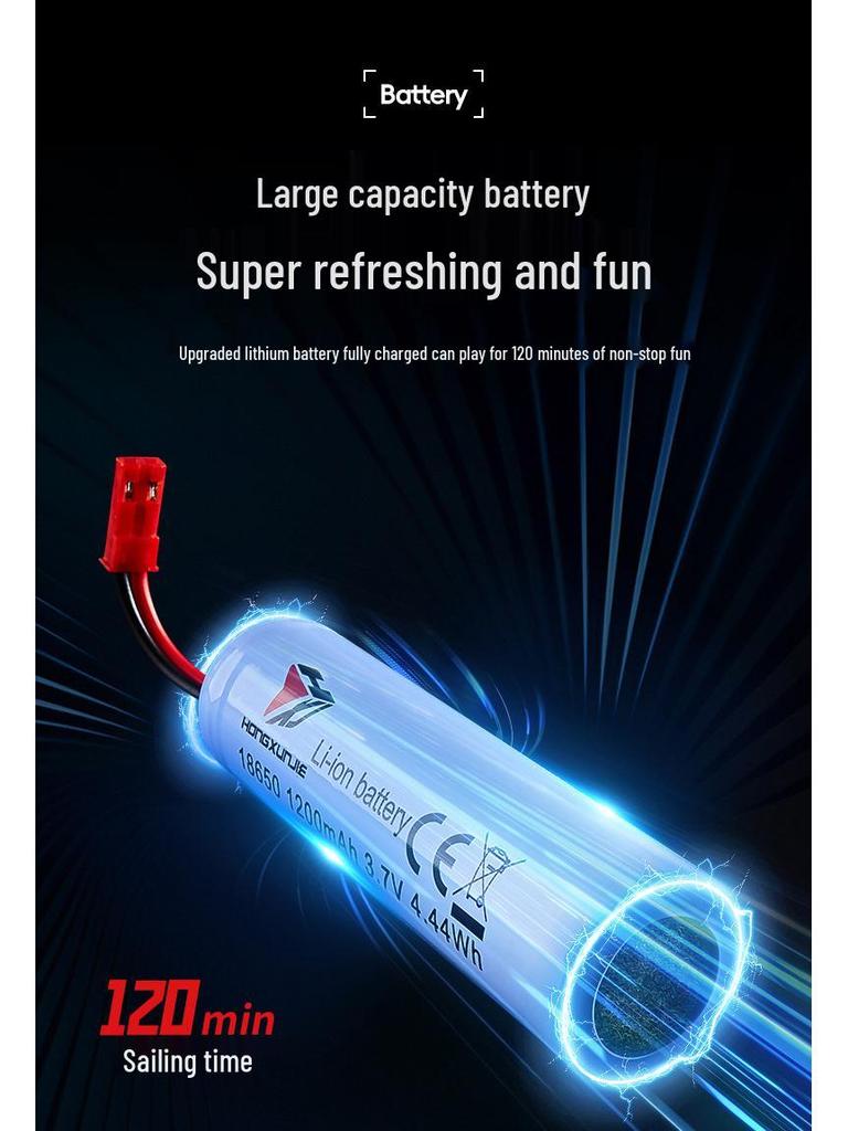 HJ821 High-Speed Remote Control Speedboat Toy: Water-Resistant, High Power, LED Lights