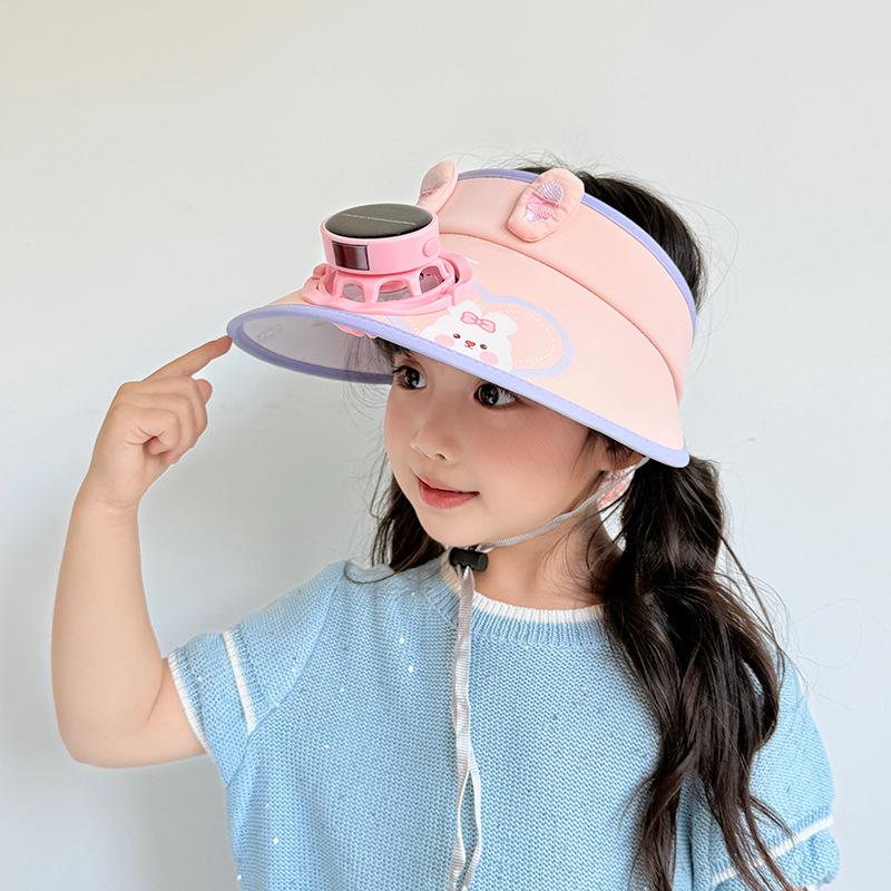 Solar Fan Hat Children's Sun Protection Hat Boys and Girls Summer UV Sky Top Hat Baby Sun Hat