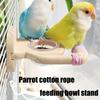 Natural Wood Parrot Stand Multifunctional Feeding Accessory Includes Feeding Bowl For Conures Lovebirds Finches