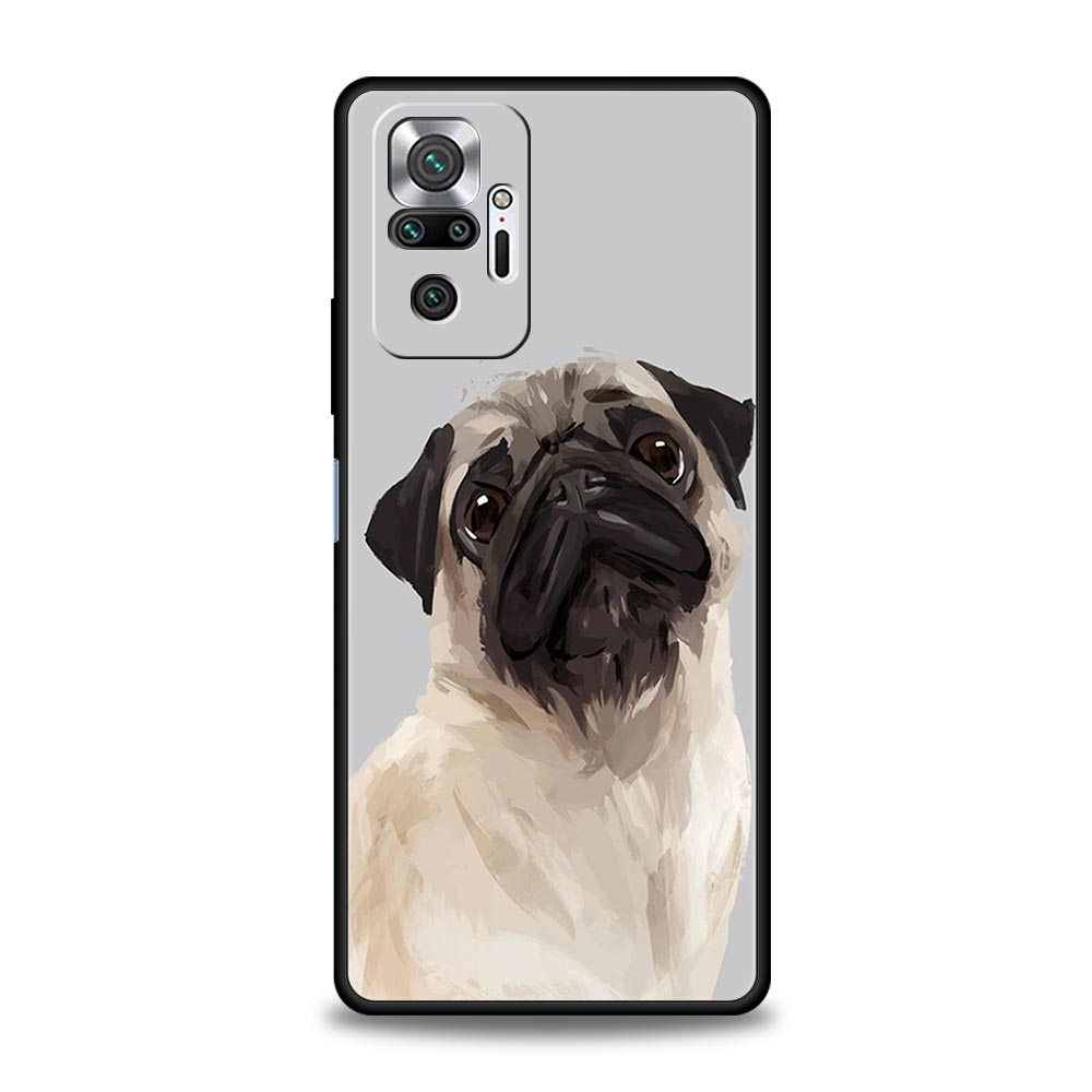 Phone Case For Xiaomi Redmi Note 14 13 12 5G 11 10 Pro Plus 4G 9S 9 14C 13C 12C 10C 9C 9A Soft TPU Cover Cute Pug Dog