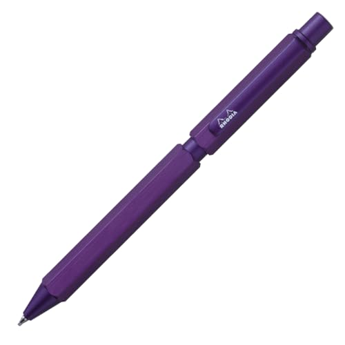 Rhodia Script Multi-Pen, Limited Edition Color, Aubergine, 0.5mm Oil-Based Ballpoint Pen with Two Colors (Black and Red) and 0.5mm Mechanical Pencil,