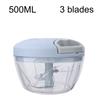 500/900ML Manual Meat Mincer Garlic Chopper Rotate Garlic Press Crusher Vegetable Onion Cutter Kitchen Cooking Accessories Chopping Garlic Masher