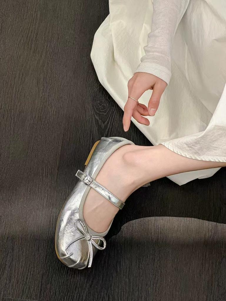 Ballet Single Shoe Girl 2025 New Summer Korean Version French Retro Gentle Fairy Casual Flat Mary Jane Shoes