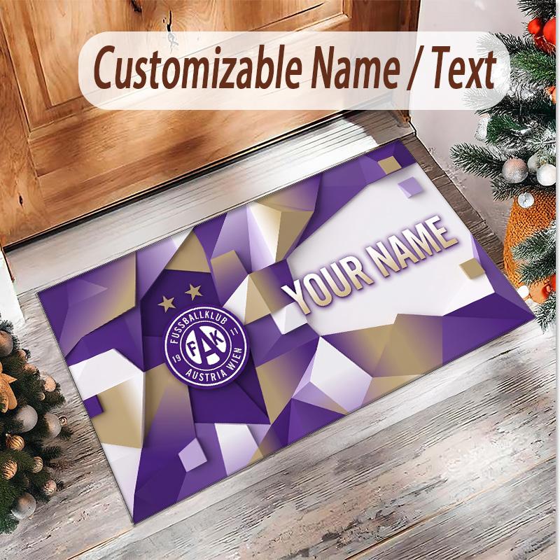 Personalized Crystal Velvet Carpet Austria Wien FC Pattern Non Slip Floor Rug
