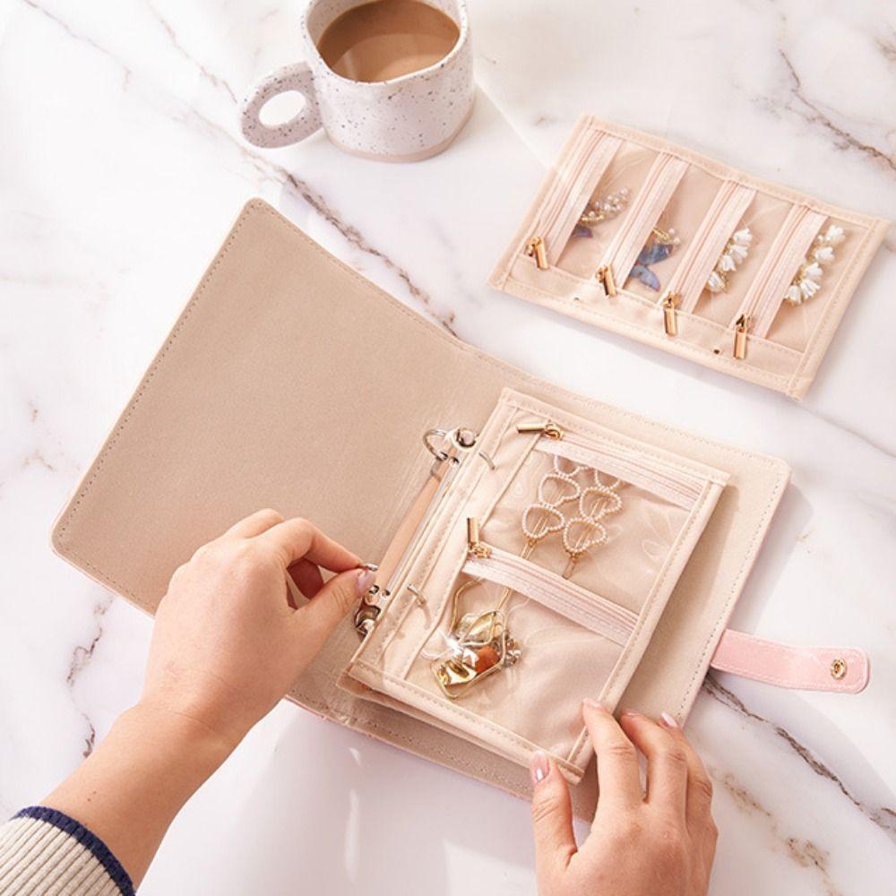 Waterproof Jewelry Storage Book Portable Partition Jewelry Packaging Brochure Detachable Loose Leaf Necklace Binder Display Box