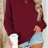 Neck 17 Colors Pullover Crew Sweatshirt Casual Long Sleeve Sweatshirt For Fall Winter Womens Clothing