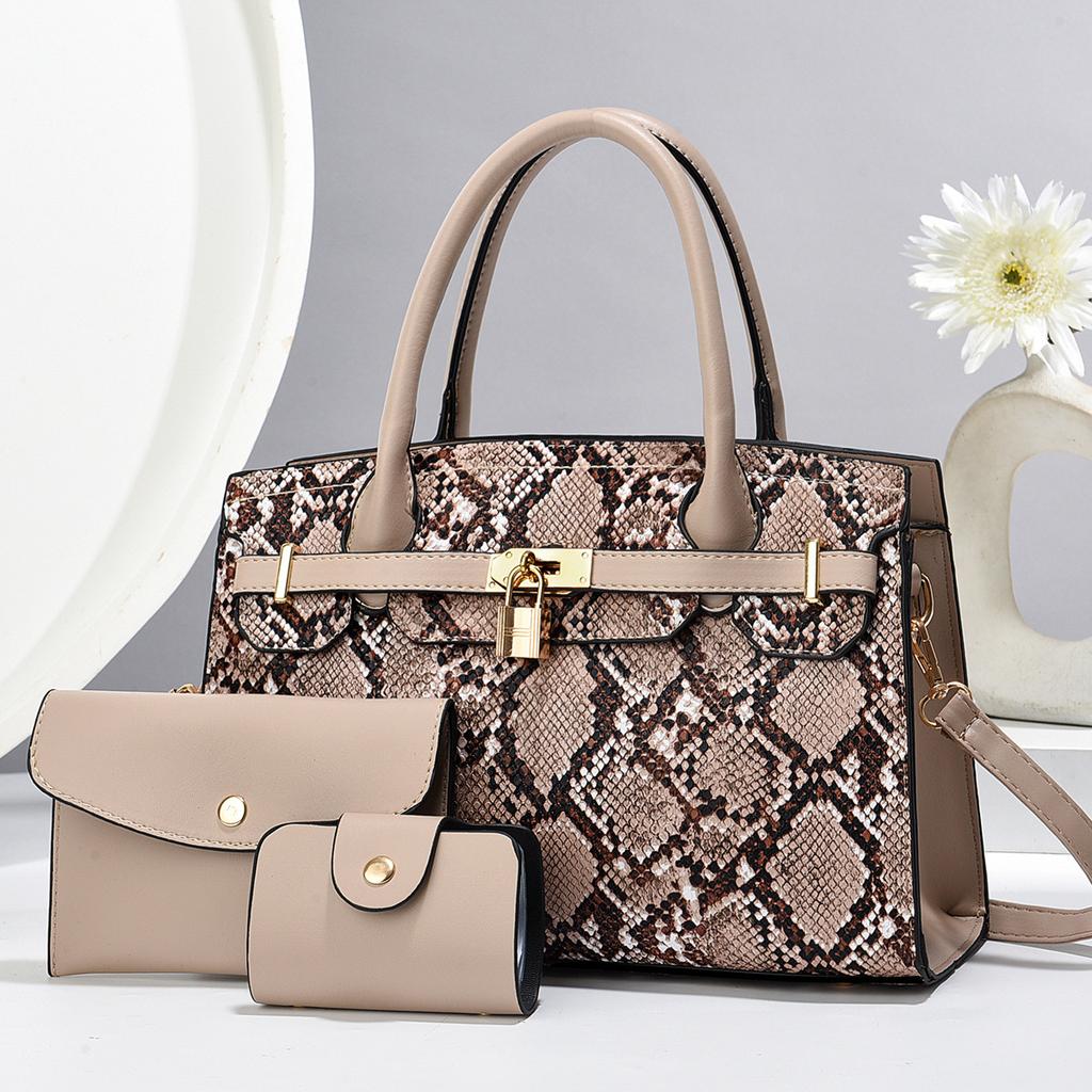 Women's Bag, Mother and Child Bag, Three-piece Set, Handbag, Lock, Shoulder Bag, Messenger Bag, All-match.