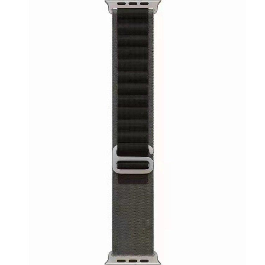 Nylon Strap for Apple Watch 1/2/3/4/5/6/7/8/9/10/11/SE Ultra 1/2/3 42/44/45/46/49mm, Black / Green