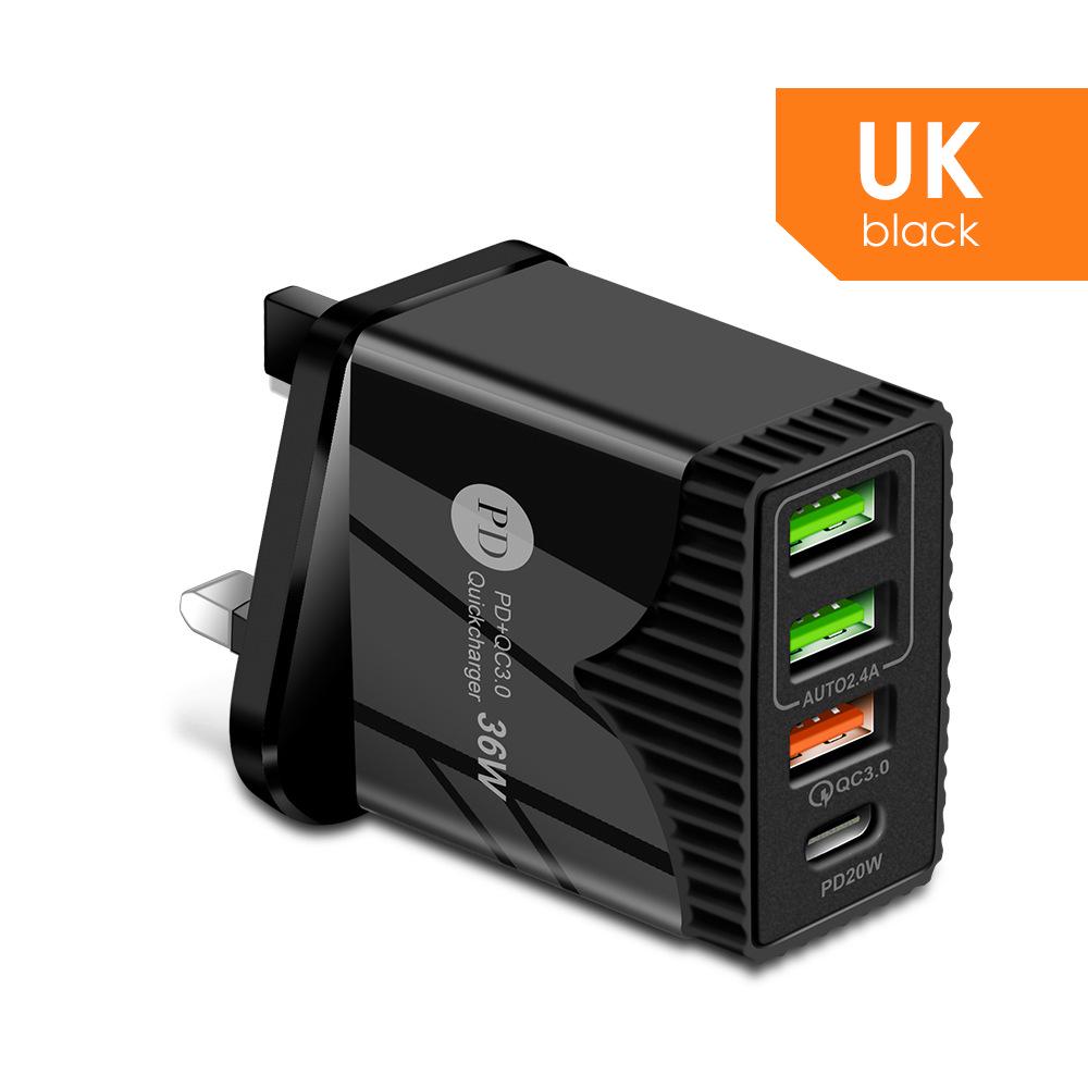 PD36W Fast Charger 5V/6.2A EU/UK QC3.0 Adapter