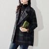 Winter Women Korean Loose Wool Clothes Plaid Wide-waisted Formal Cashmere Coat And Jackets Casual