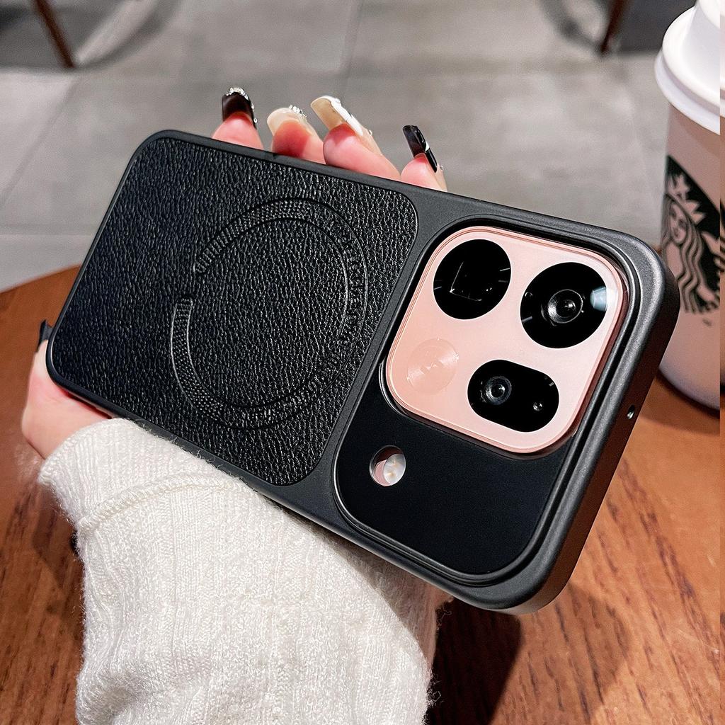 For OPPO Find X9S Pro Case Magnetic PU Vegan Leather Electroplated PC Hard Cover Lightweight Shell Fashion New Arrivals