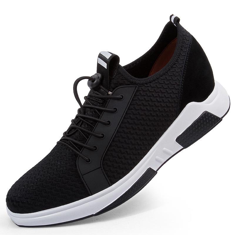 1717 Men'S Shoes Inner Height Increase Sports Shoes Spring And Summer Low-Top Mesh Cloth Surface Thick-Soled Foot Lace-Up Running Casual Shoes