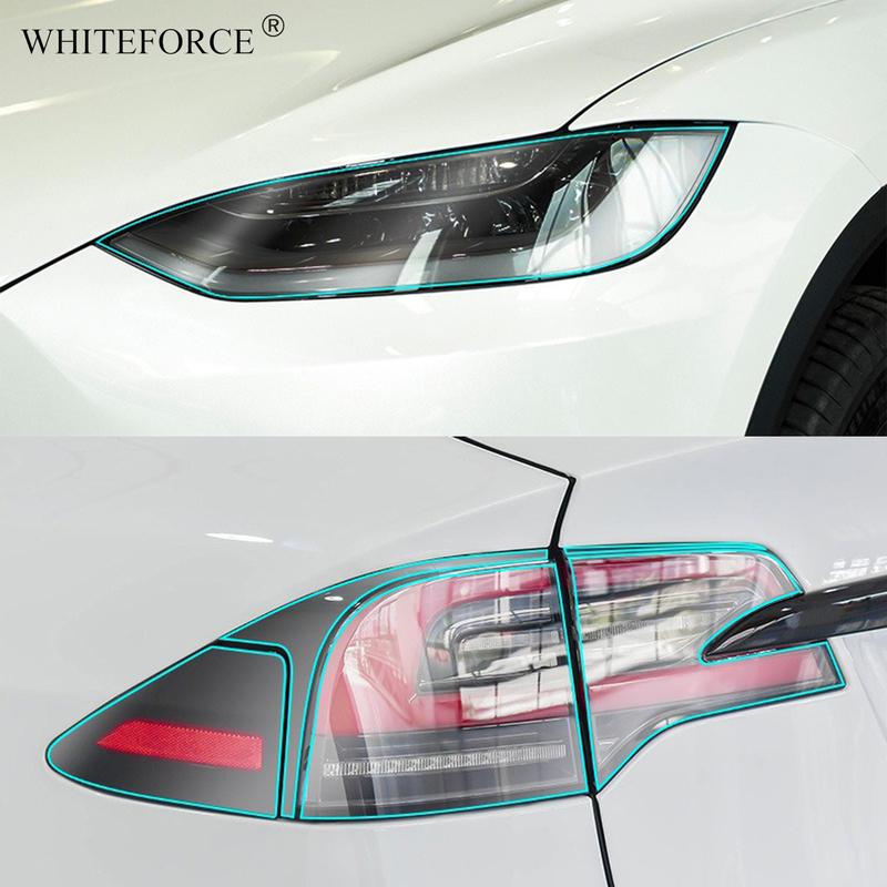 For Tesla Model X TPU Blackened Headlight Taillight Foglight Protective Film for Model S 2024 Black Color Changing Films