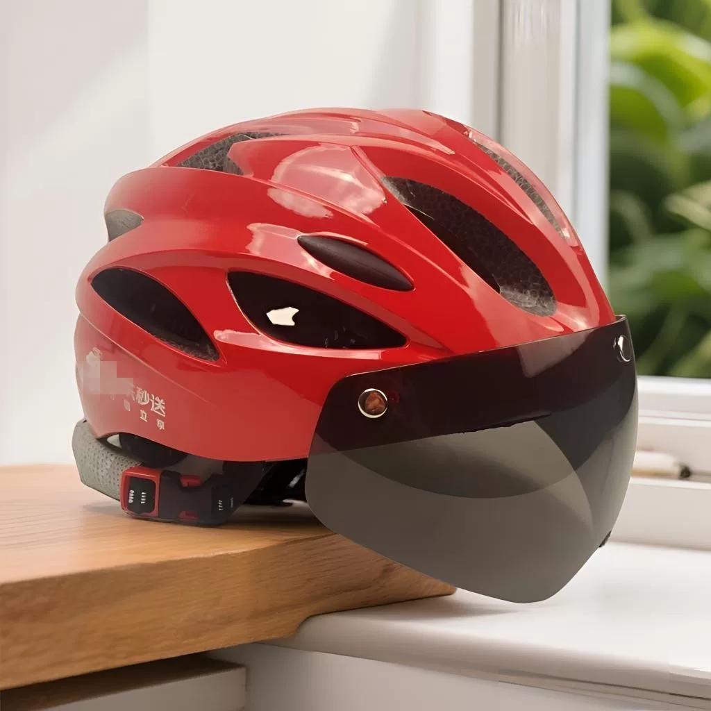 Orange Color Helmet for Delivery Service, Magnetic Goggles, Instant Delivery, Lightweight, Ultra-Lightweight for City Riders