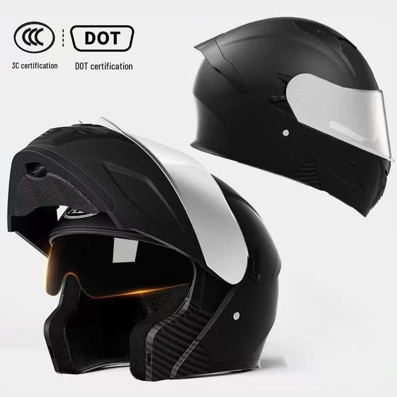 3C Certified Flip-up Motorcycle Helmet for All-Season Use, Unisex, and Universal Fit for Electric Vehicles.