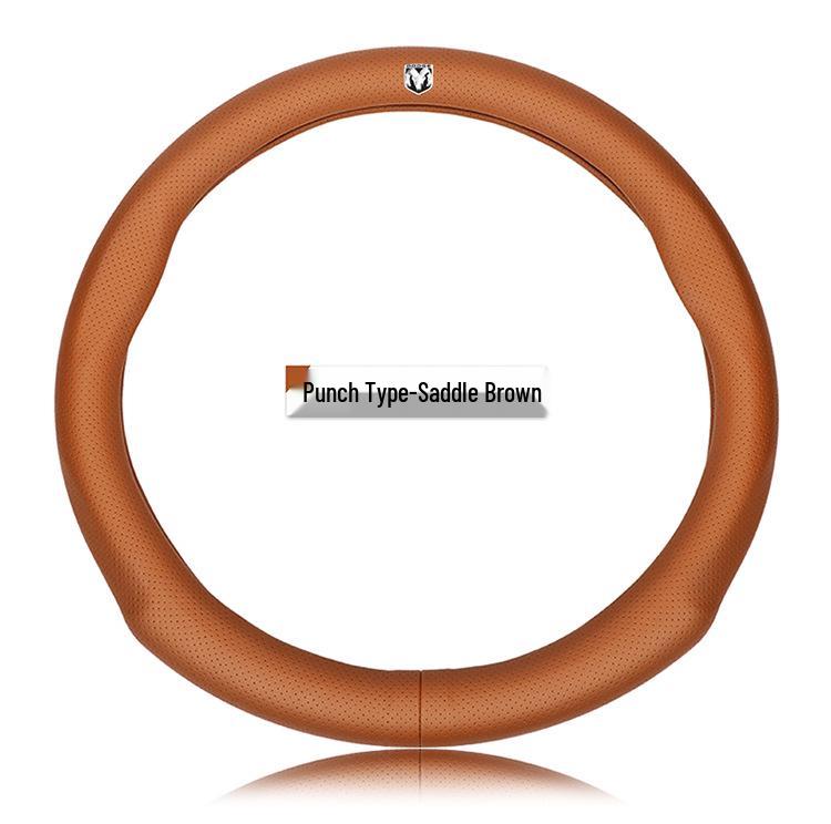 Genuine Leather Steering Wheel Cover for Dodge: Journey, Caliber, Avenger, Ram, Sebring, Challenger