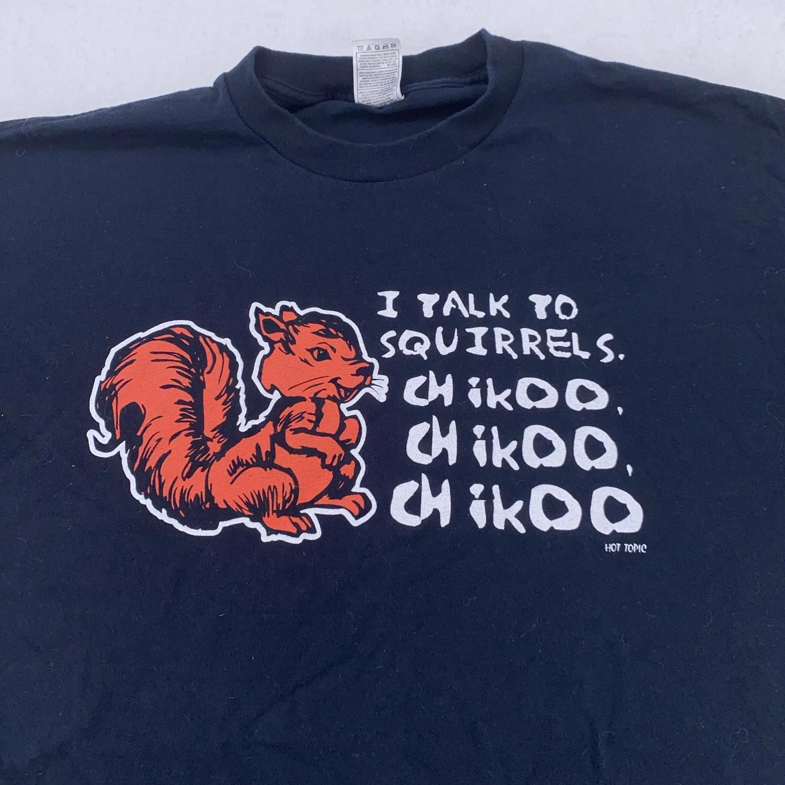 Винтажная футболка Hot Topic  Я разговариваю с белками  Мужская XL Черная Смешная с графическим принтом L