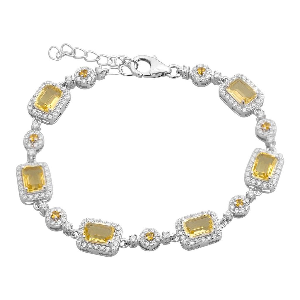 Silver Bracelet with Citrine Nano 7.51ct, Item Weight 11.01 Gr (2173205)