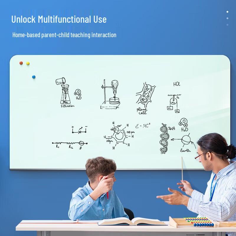 Deli 180x90cm Magnetic Tempered Glass Whiteboard