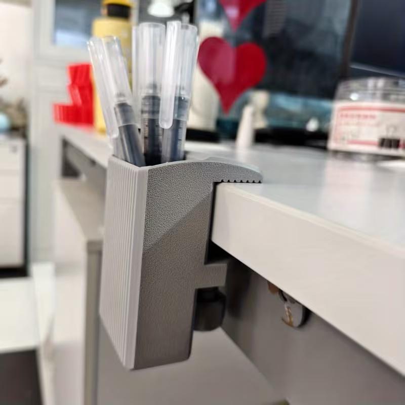 1/2-Pack Set with Spiral Switch Design, Space-Saving, Perfect for Thicker Desks, Ideal for Home and Office Organization, Gray Clip-On Pe
