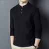 Men's Double-Sided Plush Henley Collar Long Sleeve Hoodie