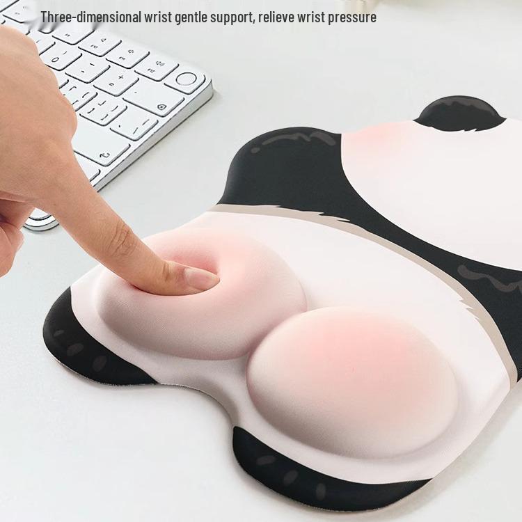 Panda Pink Mouse Pad with Wrist Rest - Cute, Non-Slip, High-End Office Accessory
