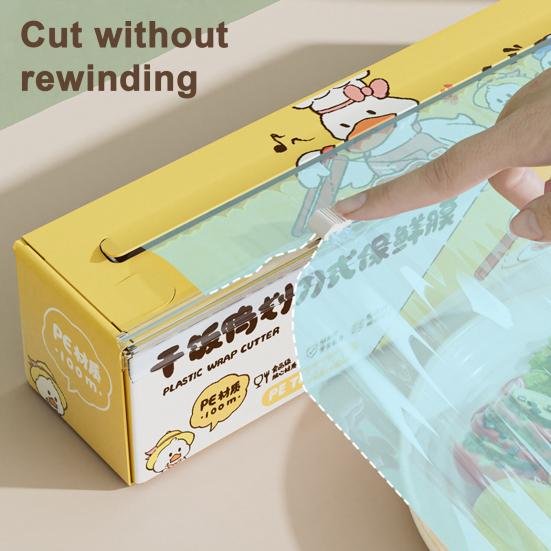 Plastik Streç Film Dispenseri Saran Wrap Dahili Kesici Manyetik Buzdolabı Montajı Mutfak Streç Film Kesici Yırtılmayan Kolay Kesim Gıda Sarma Düzenleyici