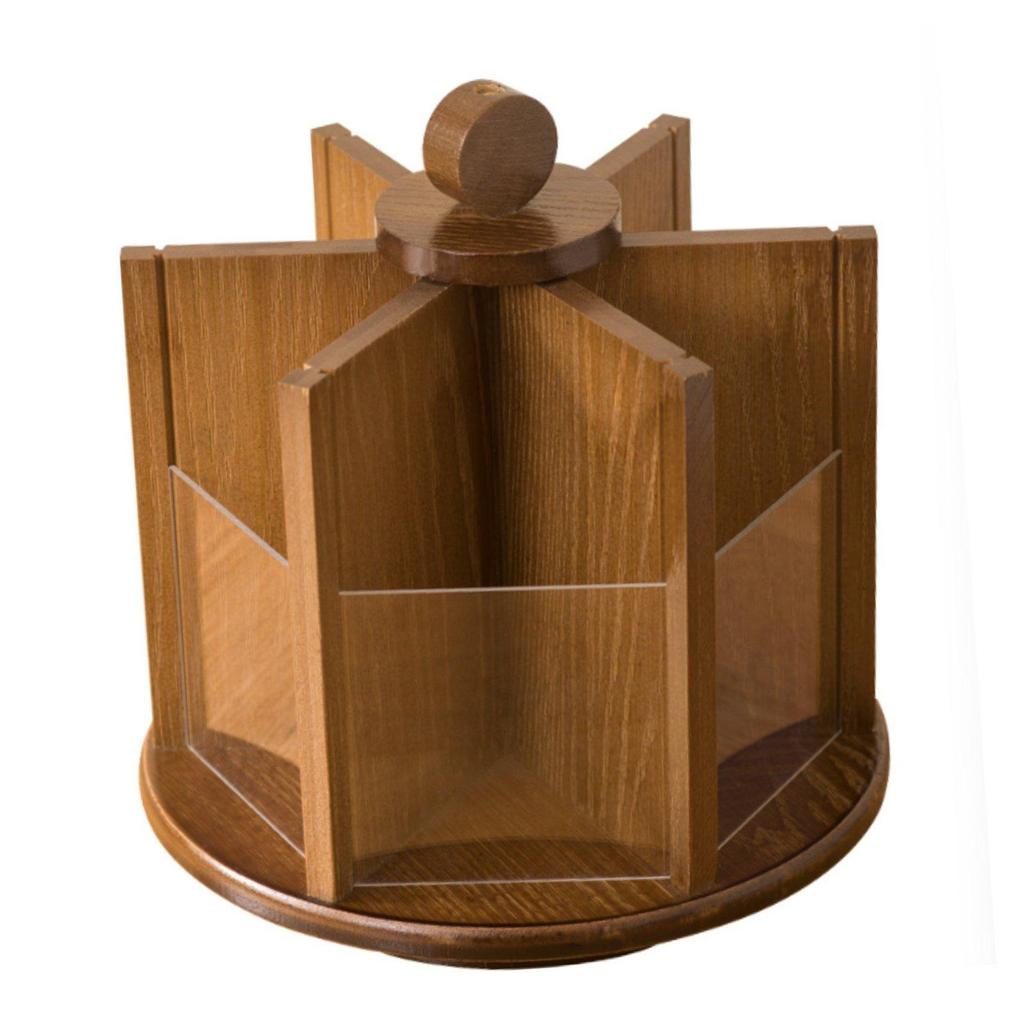 Rotating Wooden Makeup Organizer Space Saving Rotating Vanity Organizer